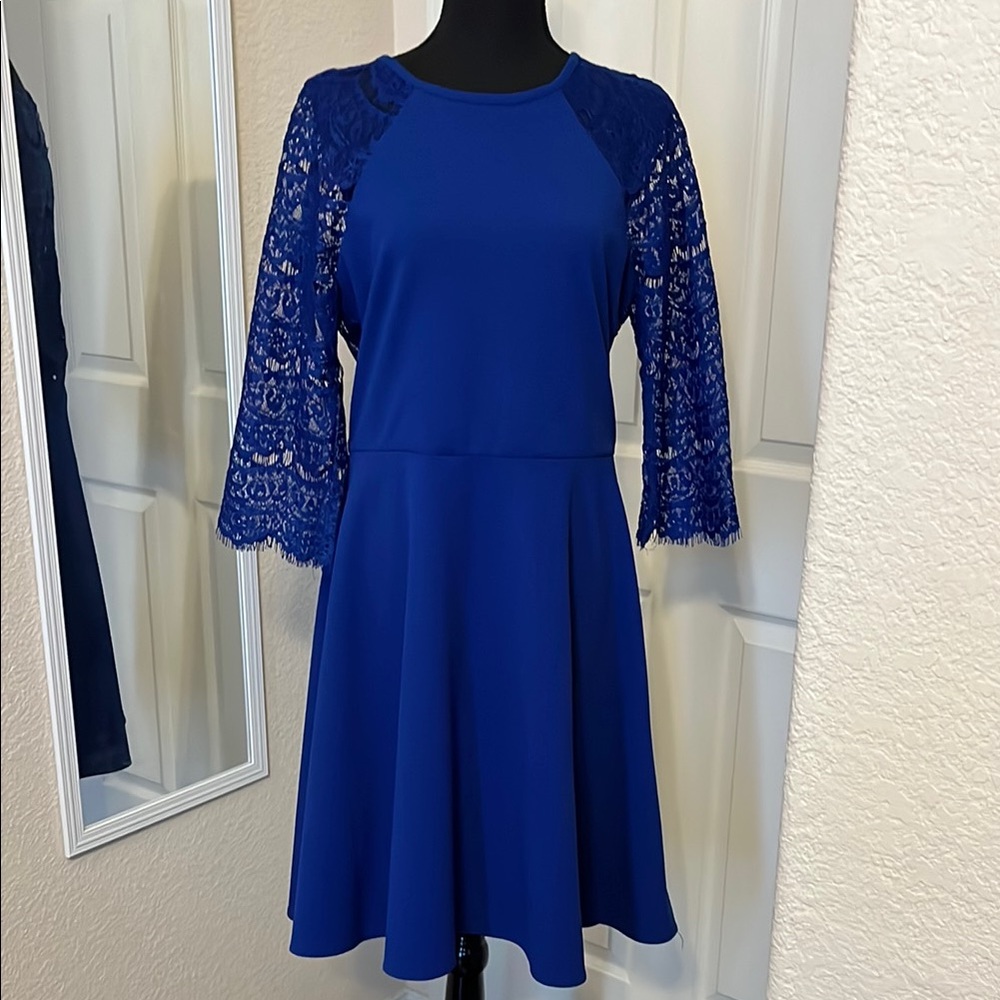 Studio Blue A-Line Dress with Raglan Sleeves